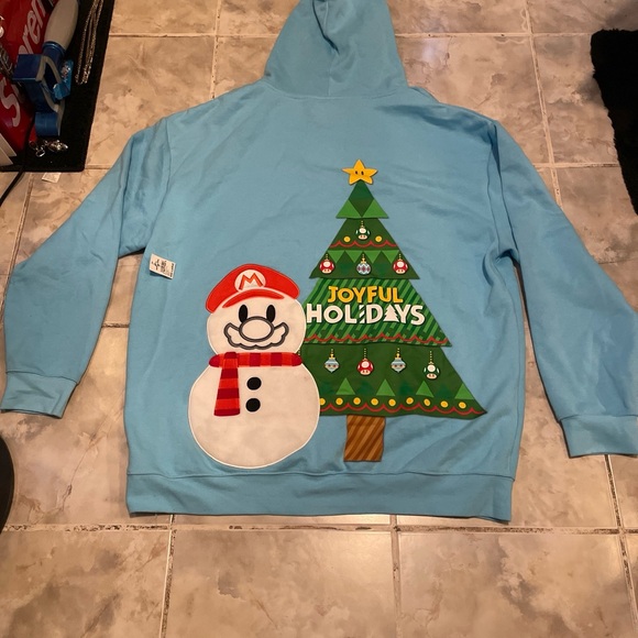 Universal Studios Hollywood Super Nintendo World Christmas Hoodie SZ 3XL
